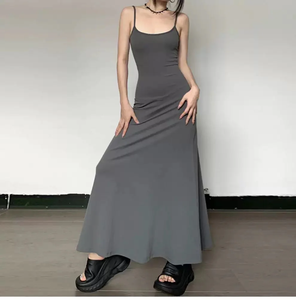 Cami Summer Bodycon Maxi Dress In Grey - Image 4
