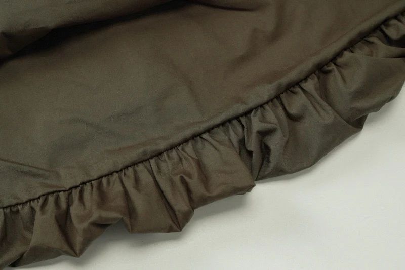 Camille Statement Balloon Dress In Olive - Image 6