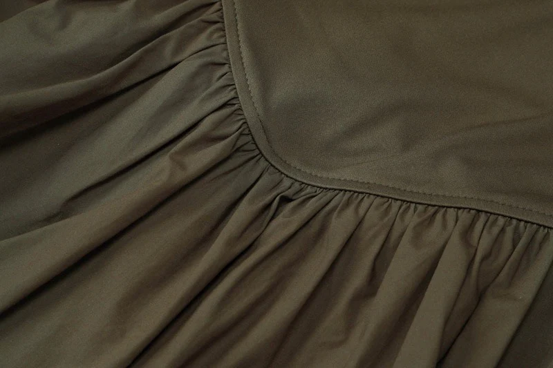 Camille Statement Balloon Dress In Olive - Image 7