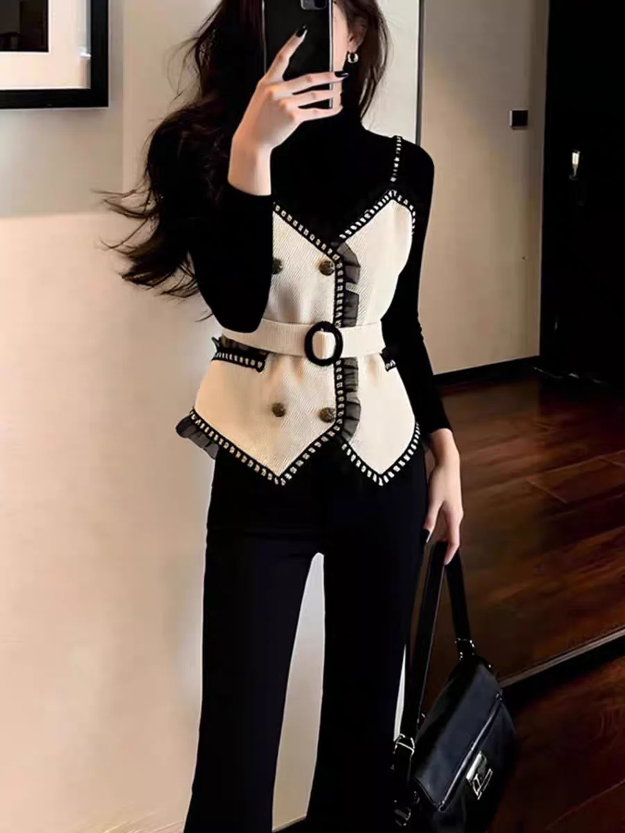 Candela Woolen Top With Cape Sweater - Image 4