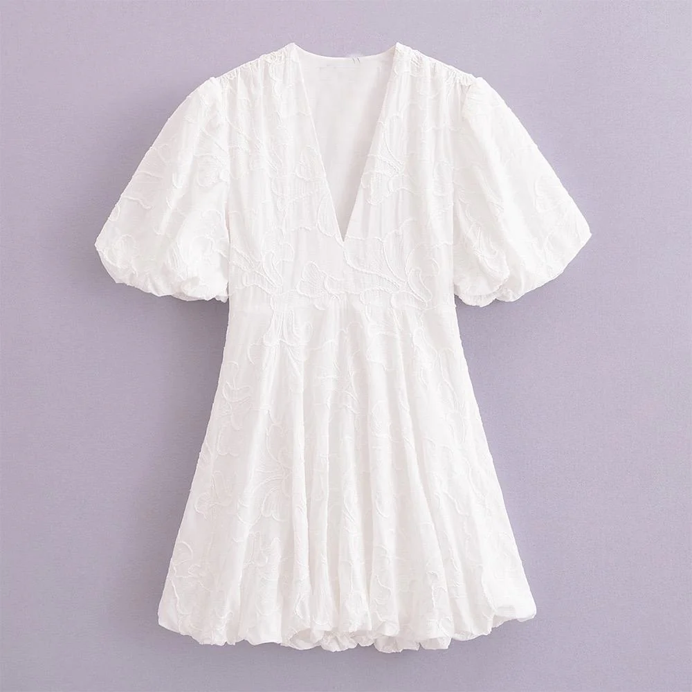 Carly Summer Holiday Dress In White - Image 5