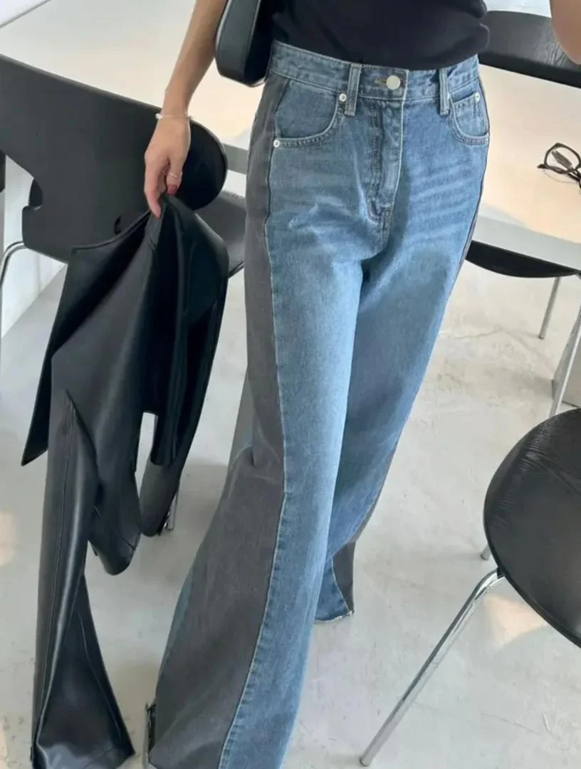 Casia Two Tone Denim Jeans In Blue - Image 2