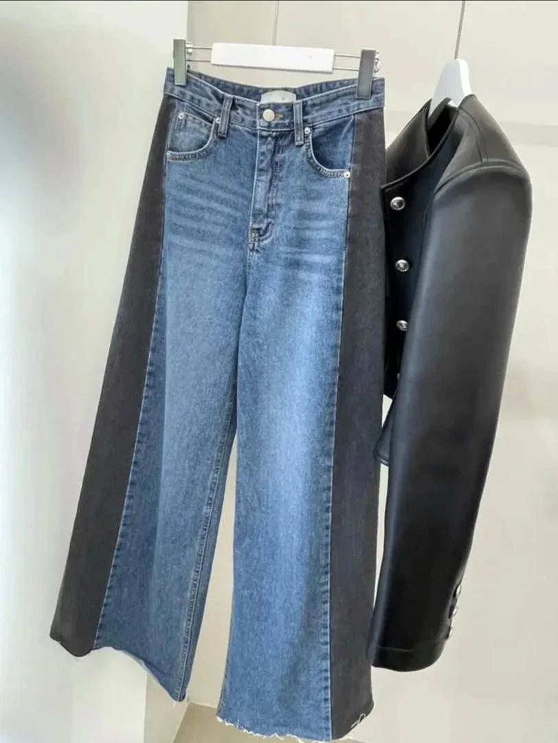 Casia Two Tone Denim Jeans In Blue - Image 3