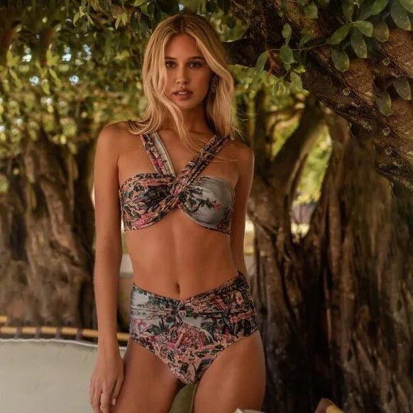 Celestial swimsuit with Skirt In Multicolor - Image 3