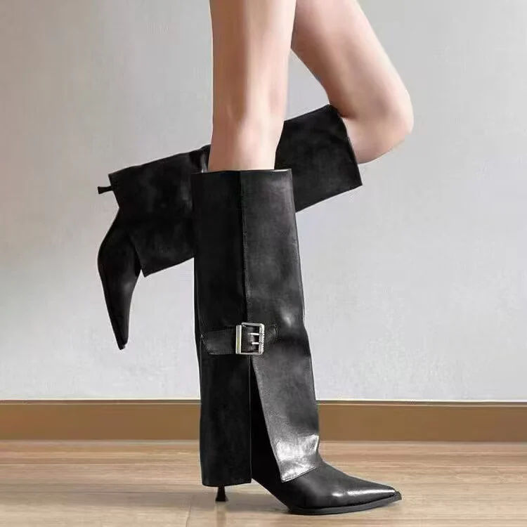 Chloe Mid Calf Pointed Boots - Image 4