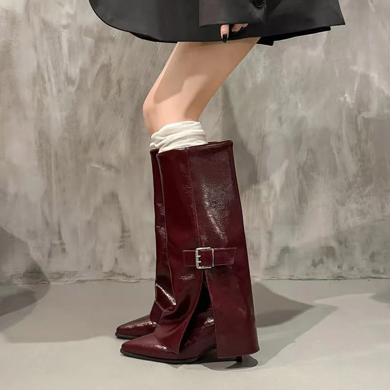 Chloe Mid Calf Pointed Boots - Image 9