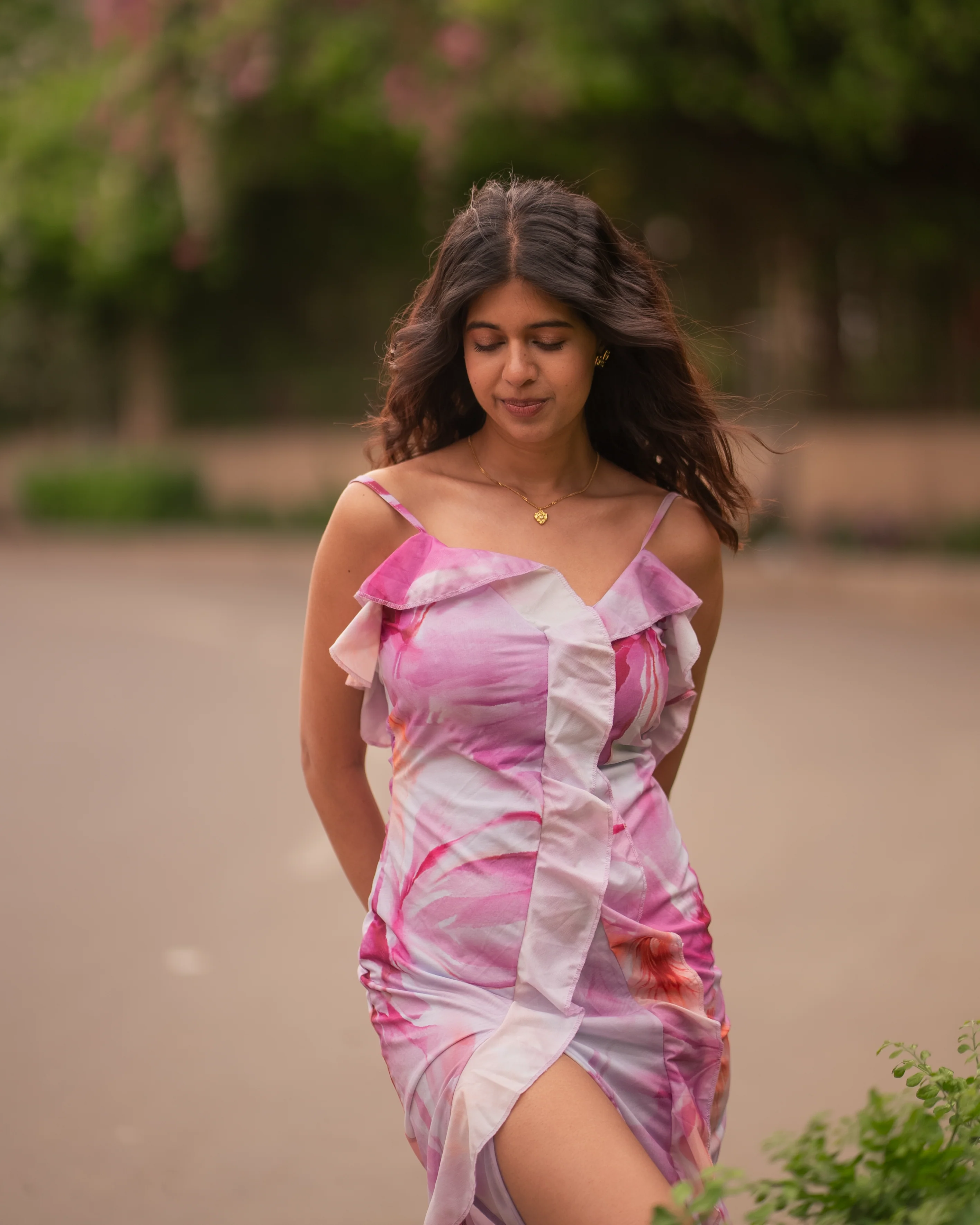 Clove Ruffled Summer Maxi Dress In Purple - Image 7