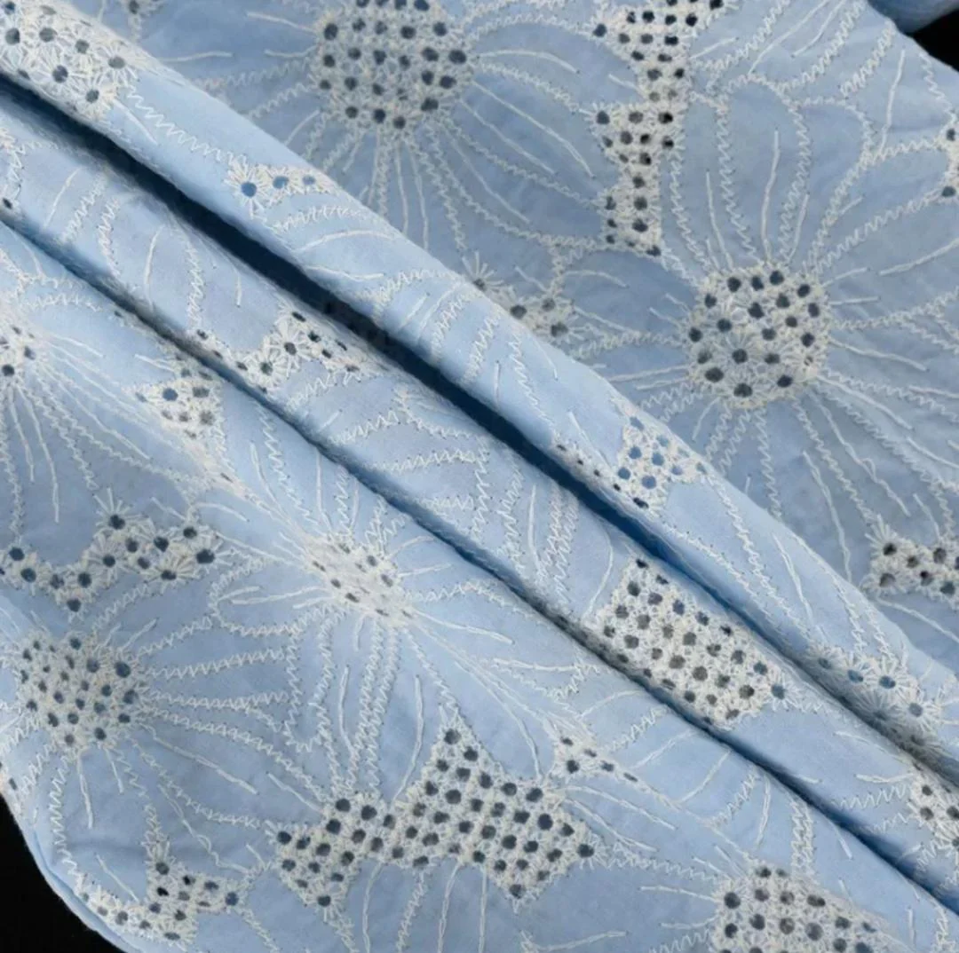 Coral Eyelet Summer Top In Blue - Image 8