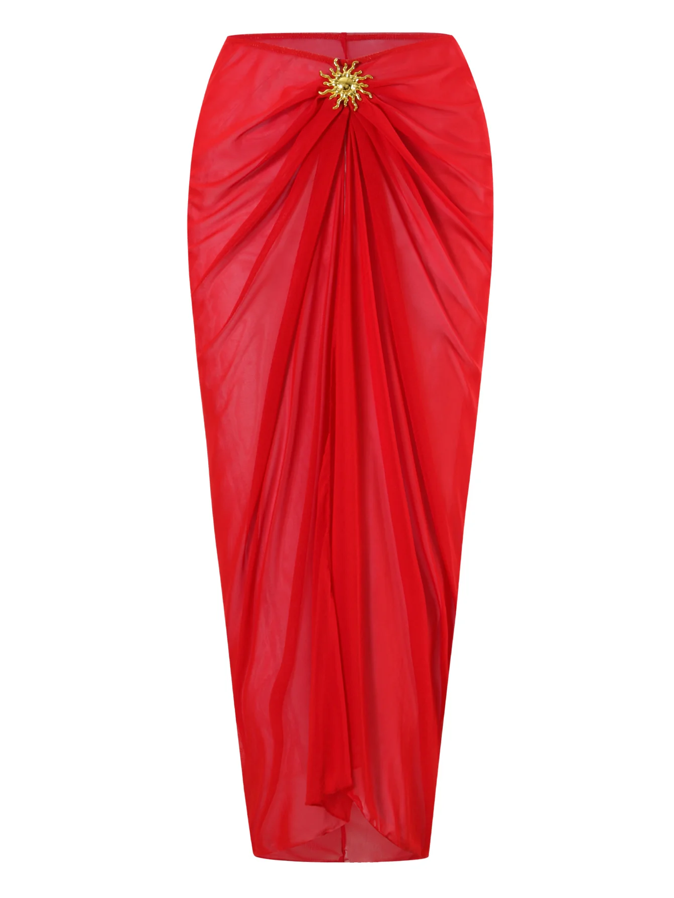 Coral Swimsuit With Skirt - Image 6