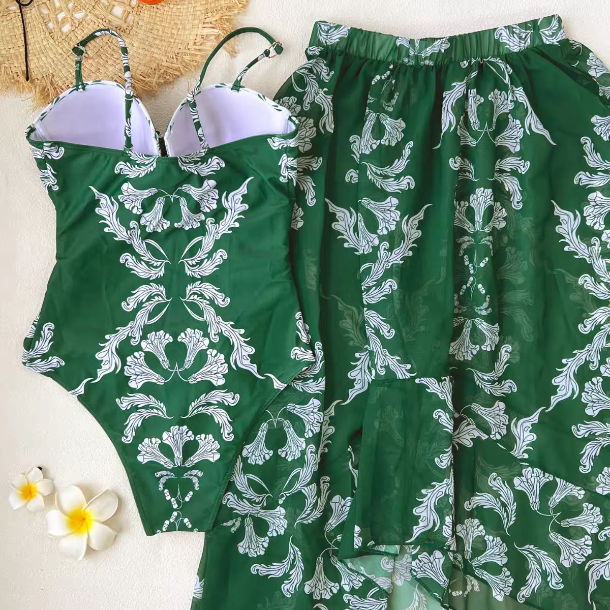 Coralie Printed Swimsuit With Skirt - Image 4
