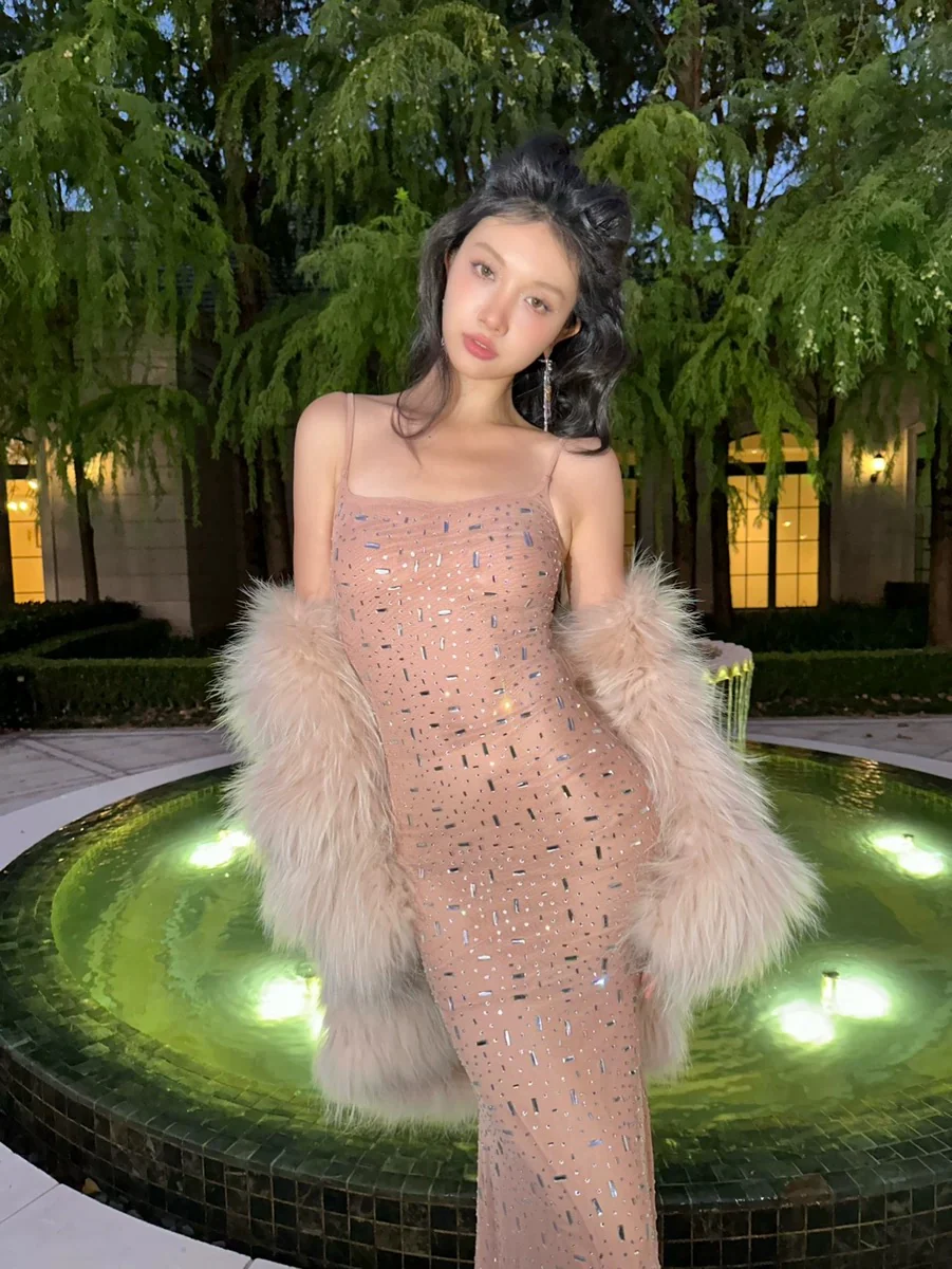 Corfu Embellished Sleeveless Maxi Dress In Beige - Image 8