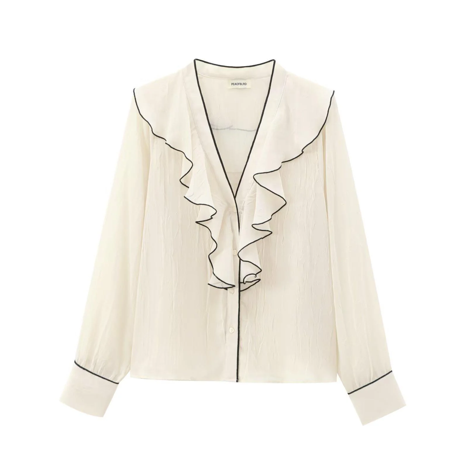 Corin Ruffled Summer Top In Off-White - Image 3