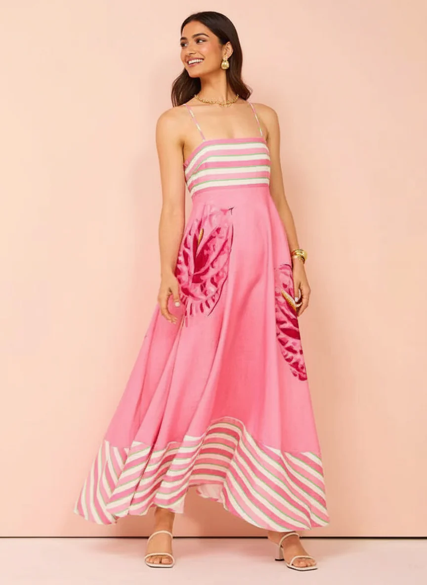 Cosmon Holiday Dress In Pink