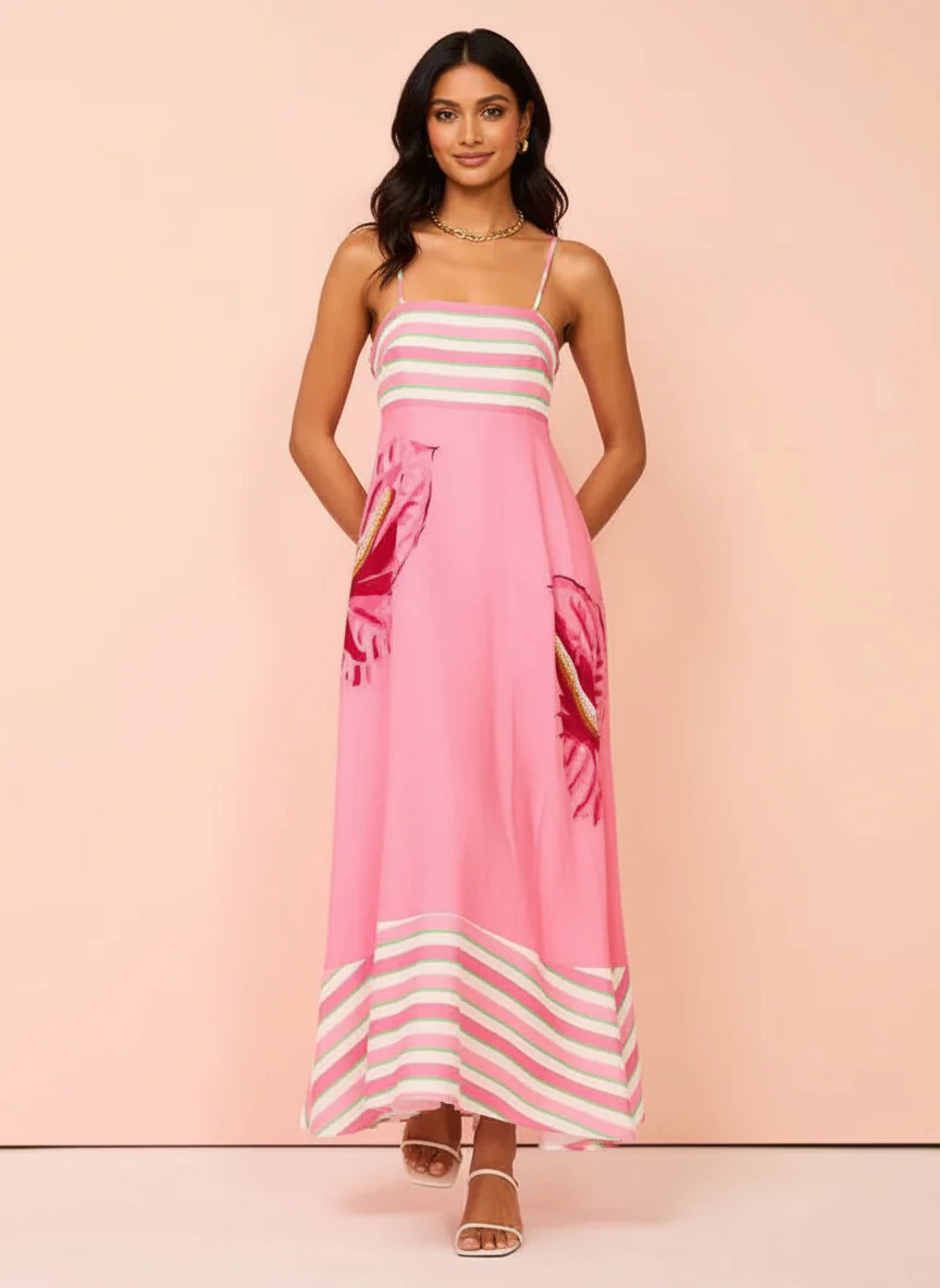 Cosmon Holiday Dress In Pink - Image 3