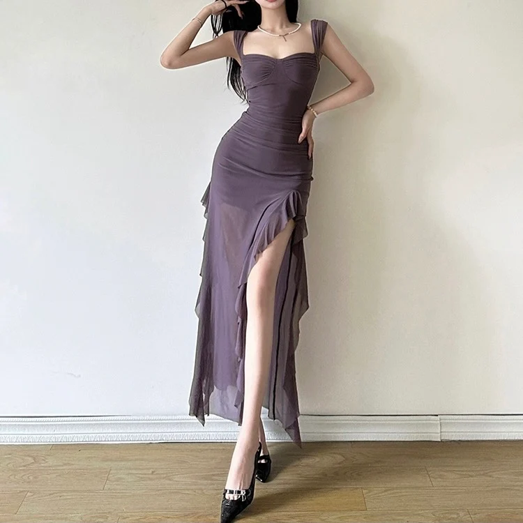 Cougar Ruffled Bodycon Maxi Dress - Image 7