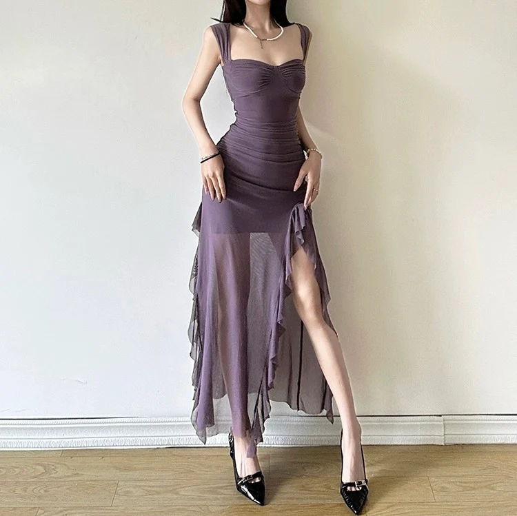 Cougar Ruffled Bodycon Maxi Dress - Image 8