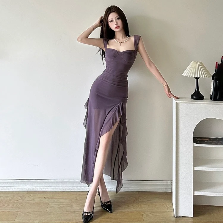 Cougar Ruffled Bodycon Maxi Dress - Image 9