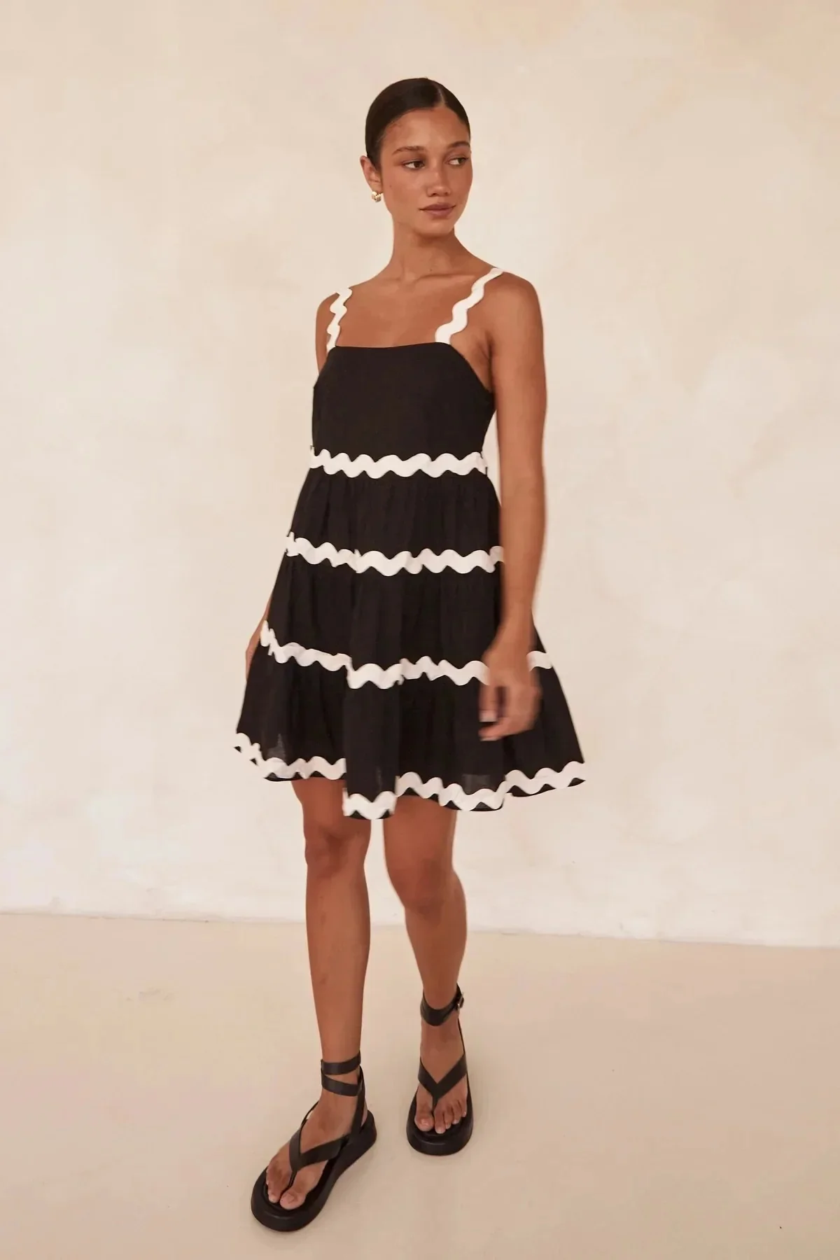 Coya Statement Holiday Dress In Black - Image 3