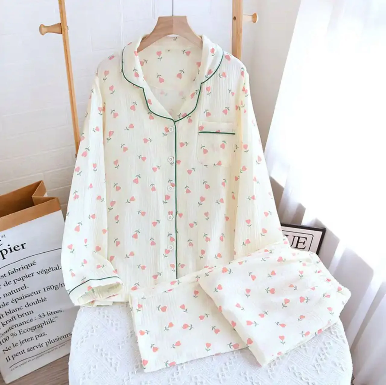 Cresta Cotton Nightsuit In Off-White