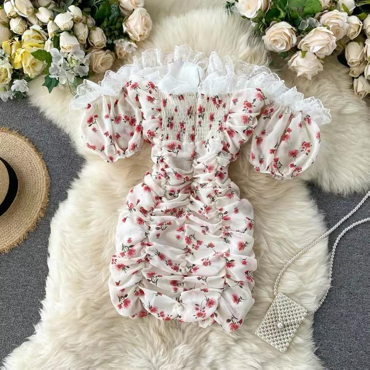 Crobel Floral Dress In White - Image 3