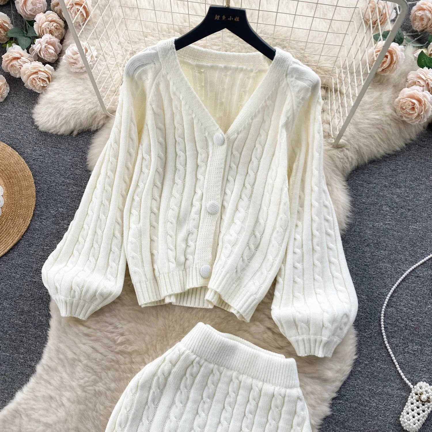 Crystella  Winter Coord Set - Set of Sweater and Skirt - Image 2