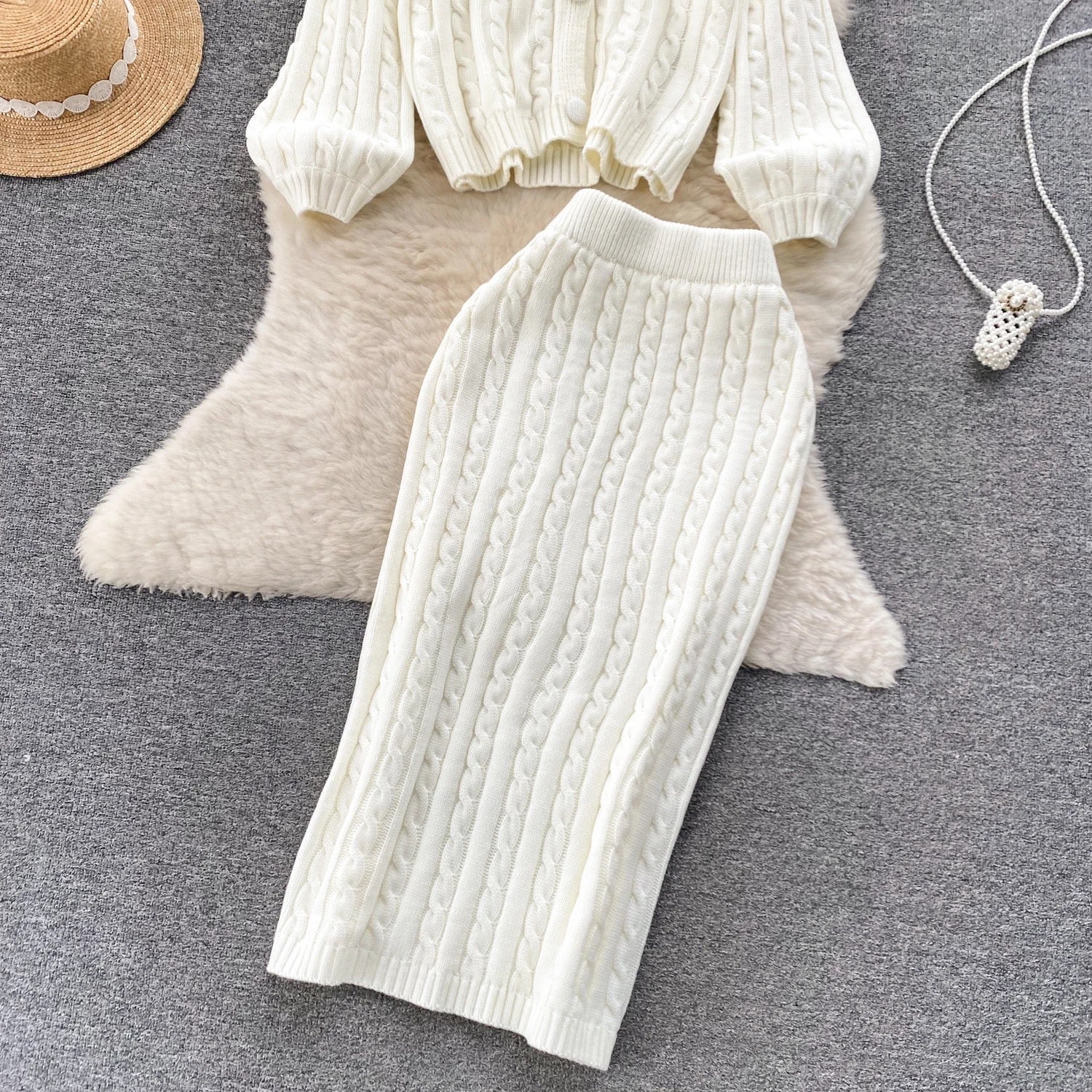 Crystella  Winter Coord Set - Set of Sweater and Skirt - Image 3