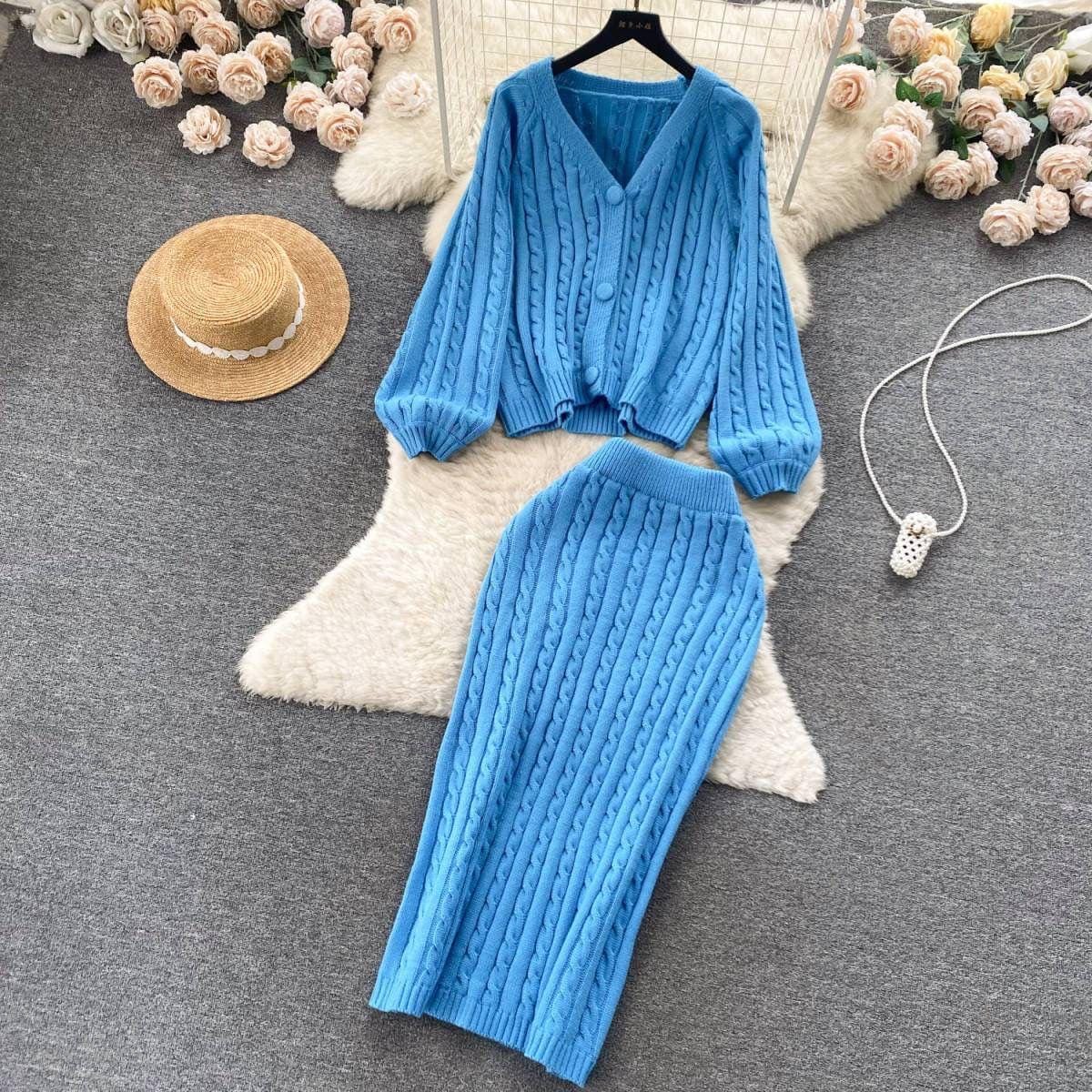 Crystella  Winter Coord Set - Set of Sweater and Skirt - Image 6