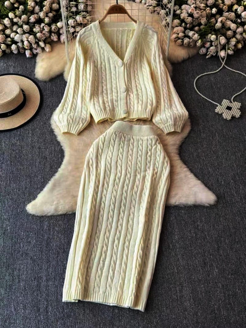 Crystella  Winter Coord Set - Set of Sweater and Skirt - Image 7