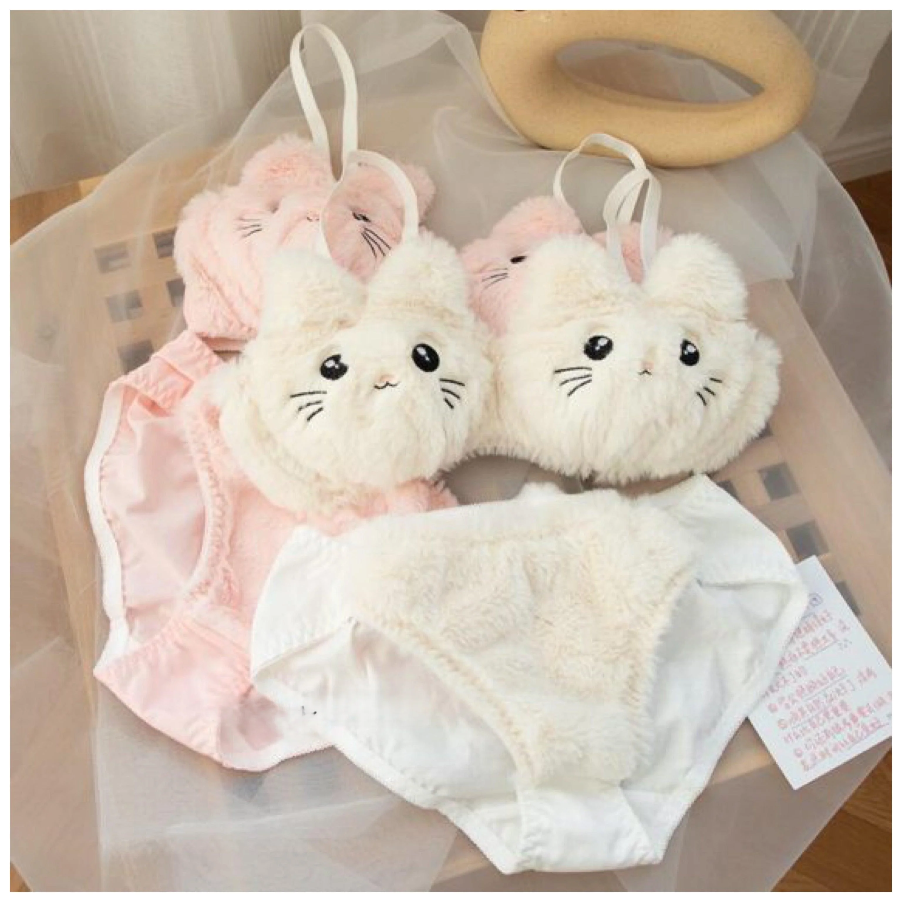 Cute Kitty Lingerie Set In Pink - Image 5