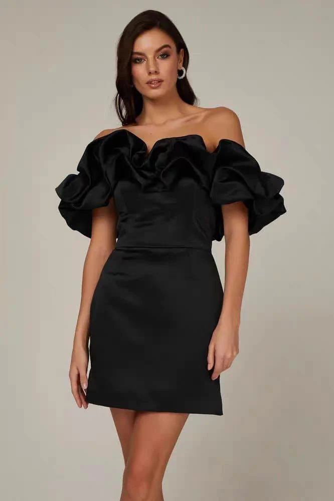 Cyrene Ruffle Off Shoulder Dress - Image 2