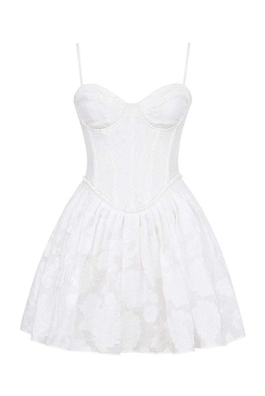 Cyrilla Corset Summer Dress In White - Image 2