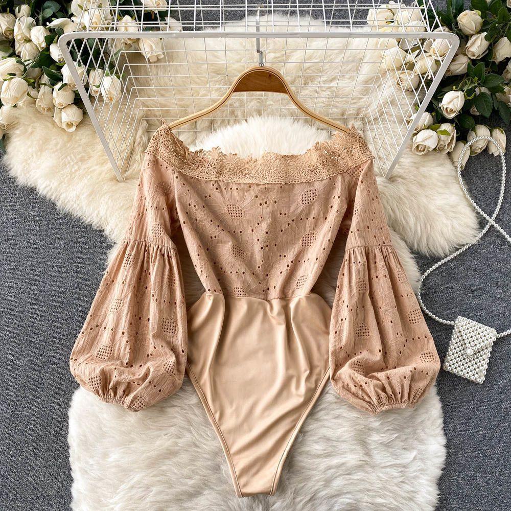 Daphne Formal Bodysuit In Beige - Image 5
