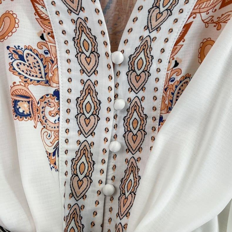 Darzi Statement Dress In White - Image 2