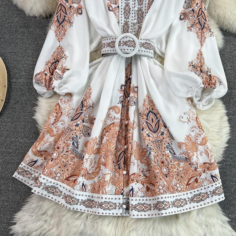 Darzi Statement Dress In White - Image 4
