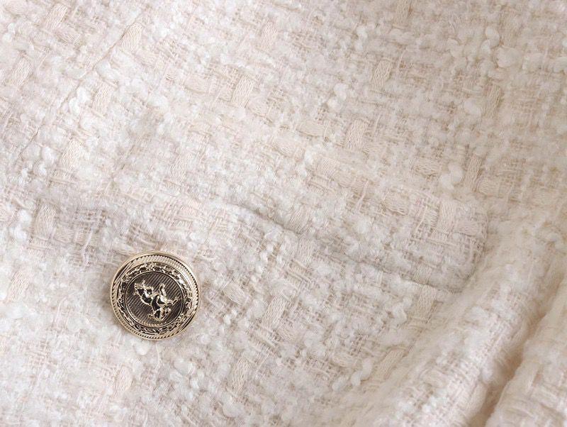 Deborah Statement Tweed Blazer in White - Image 4