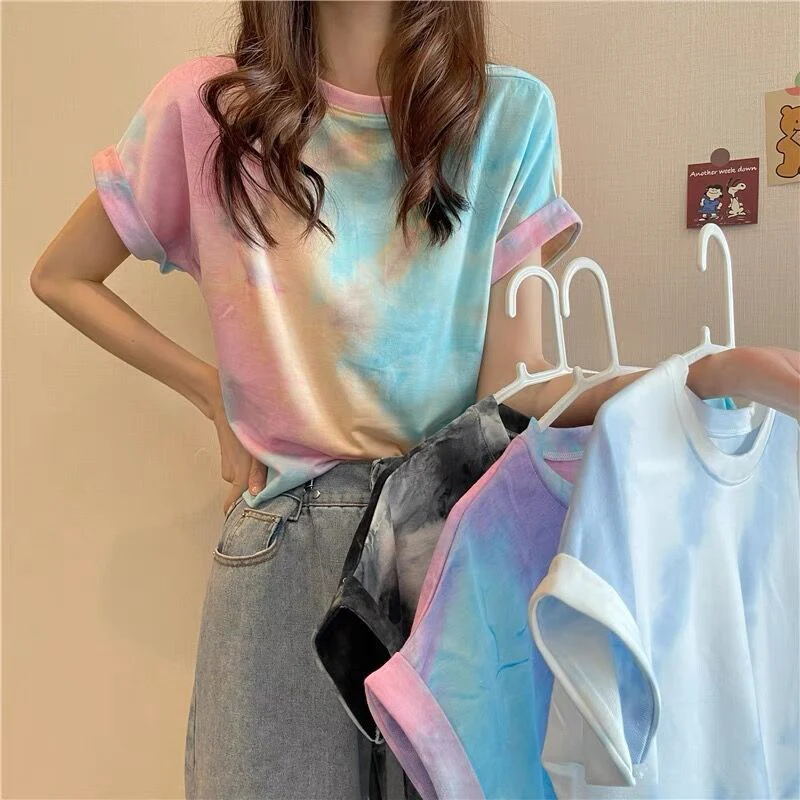 Delfina Tie And Dye Top In Multicolor - Image 2