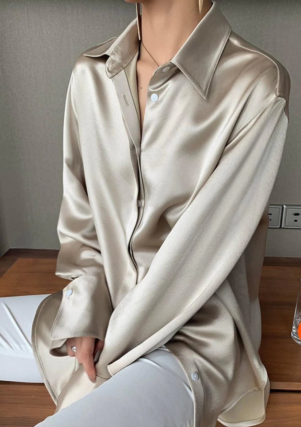 Delilah Luxe Satin Shirt - Image 2