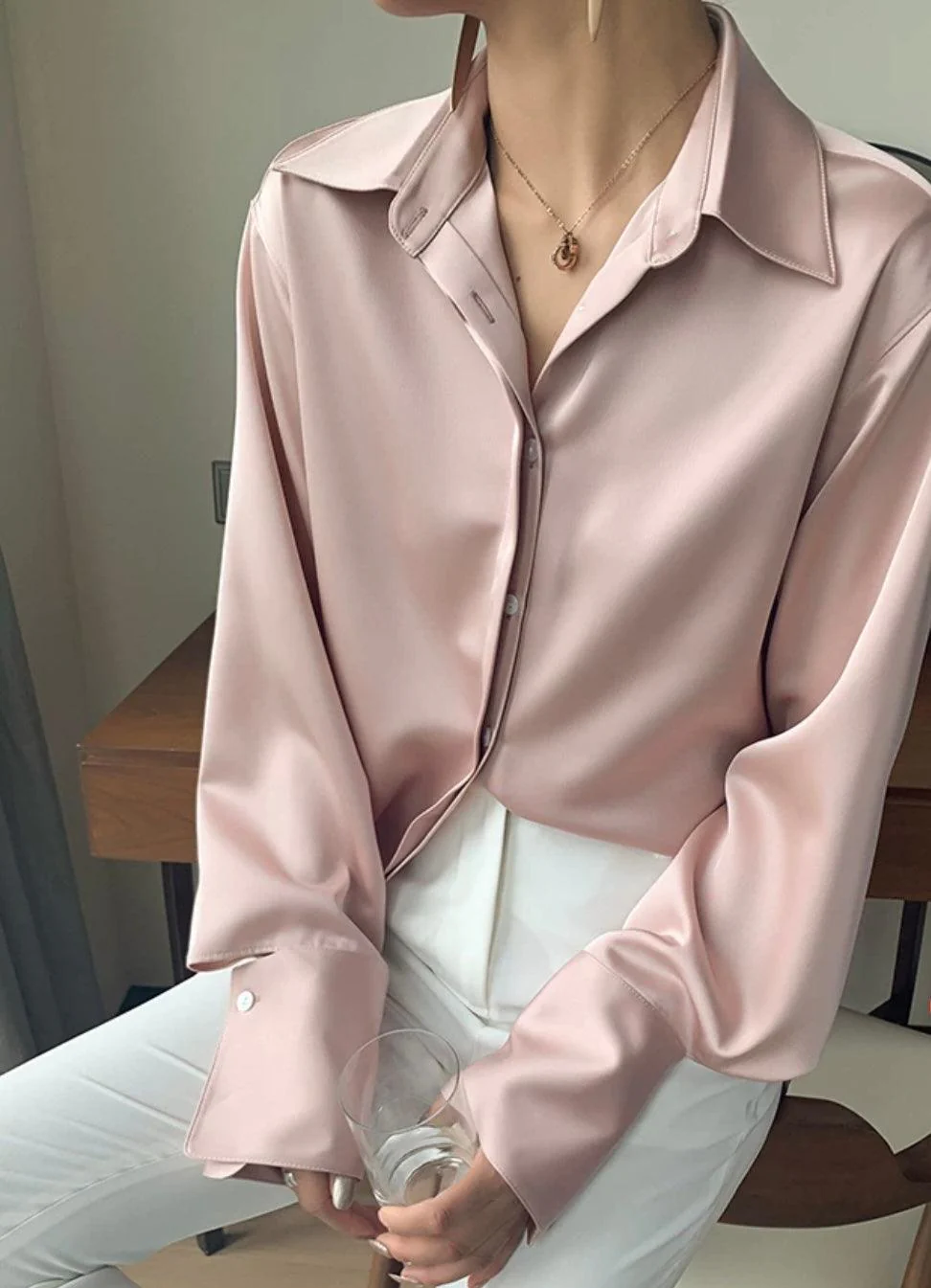 Delilah Luxe Satin Shirt - Image 3
