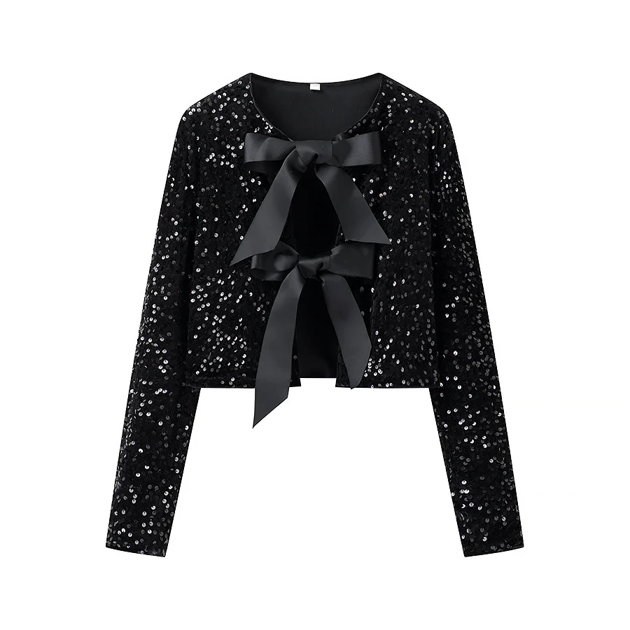 Delphina Party Sequin Bow Top - Image 5