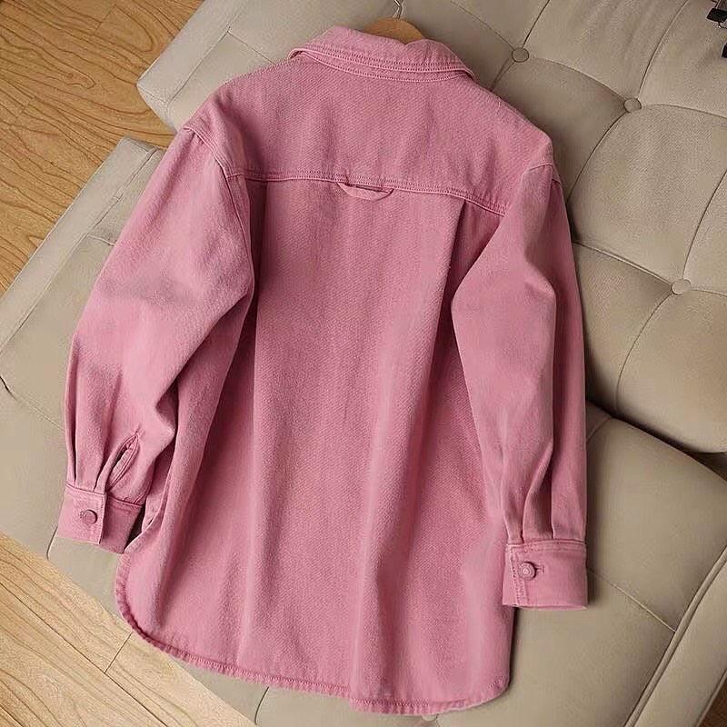 Deral Denim Jacket In Pink - Image 4