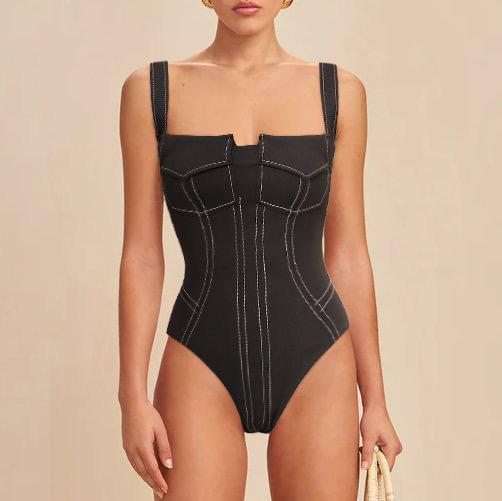 Deris Swimsuit With Pants In Black - Image 14