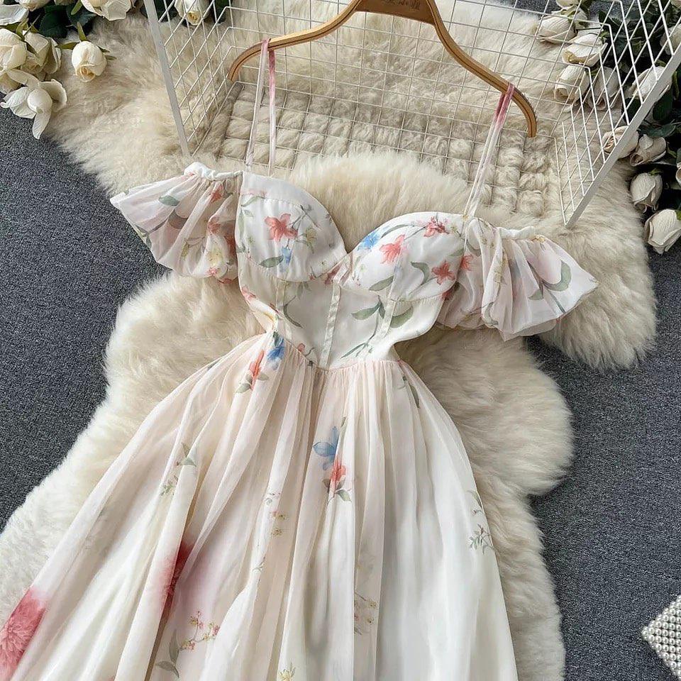 Disa Floral Midi Dress in Ivory - Image 3
