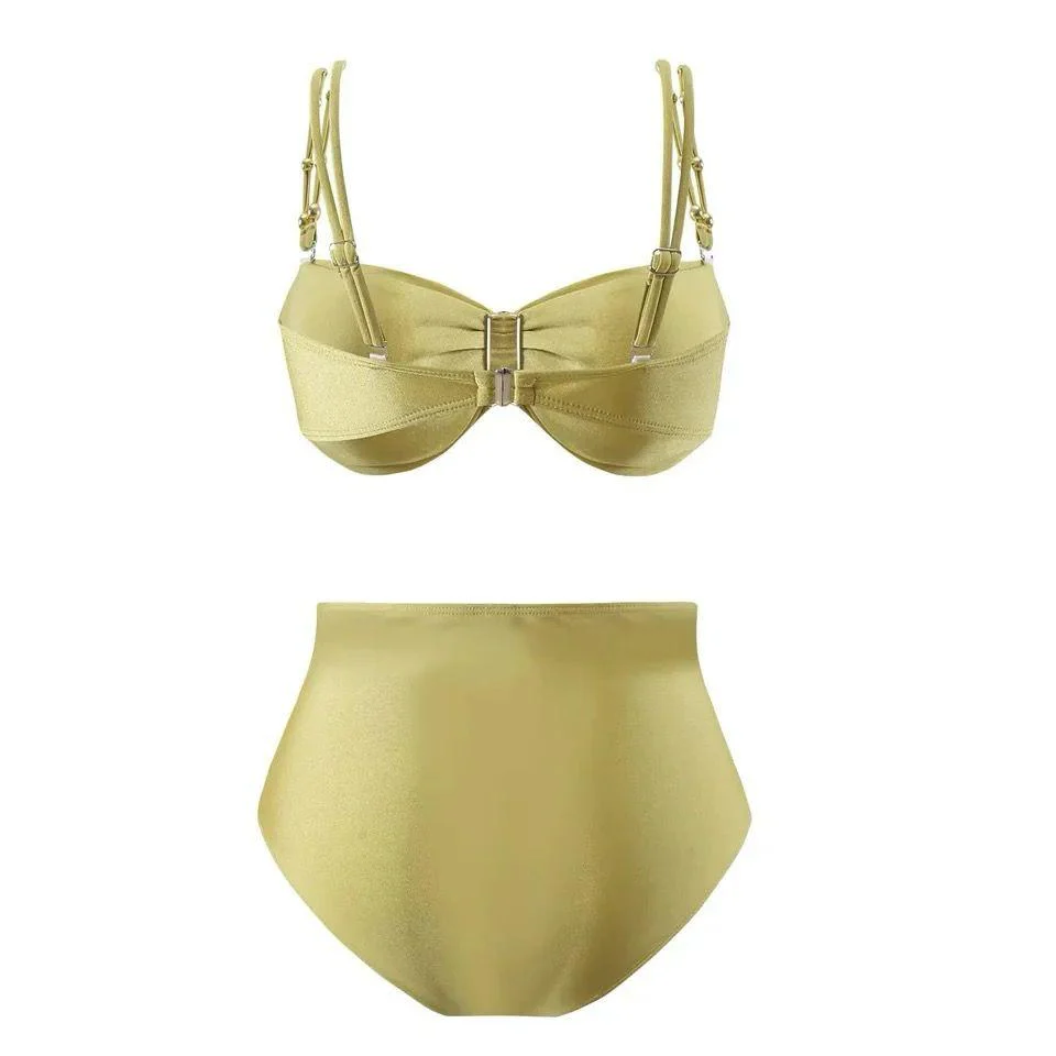 Dorel Luxe Swimsuit With Sarong Skirt In Gold - Image 4