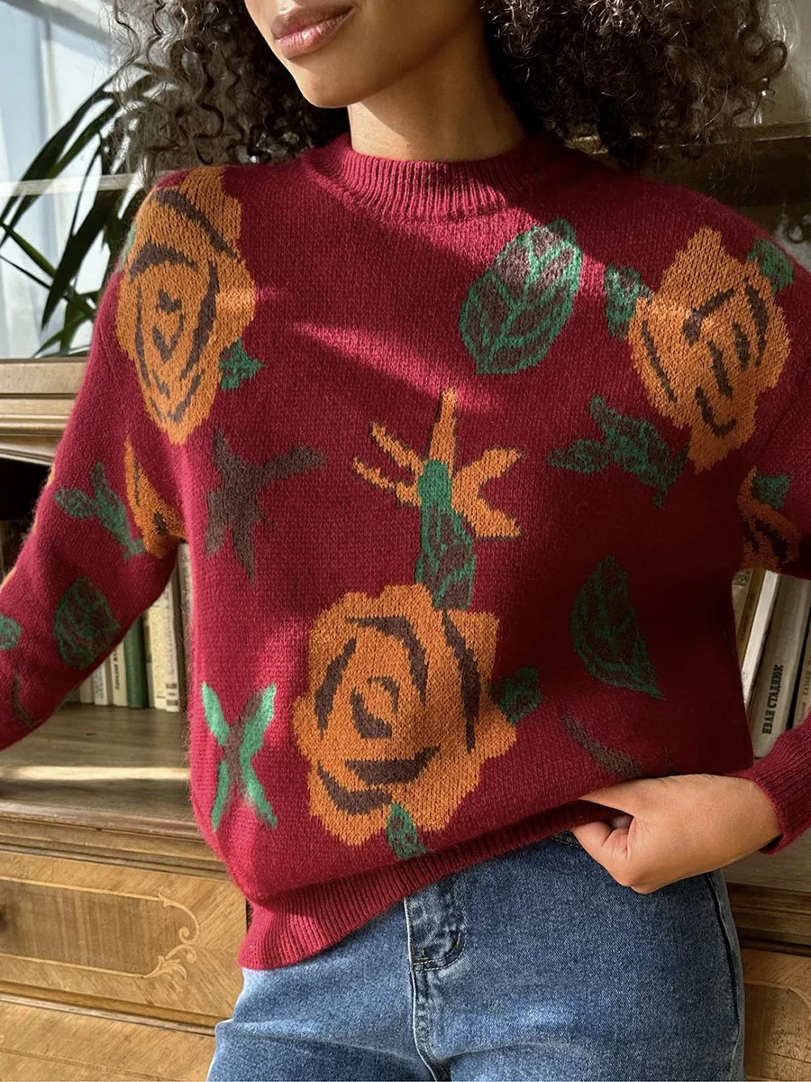 Dylan Floral Woolen Sweater - Image 3