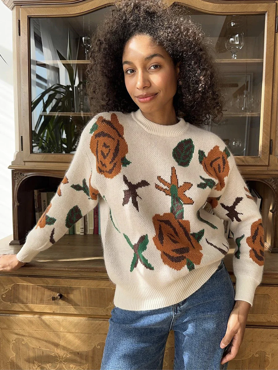 Dylan Floral Woolen Sweater - Image 7