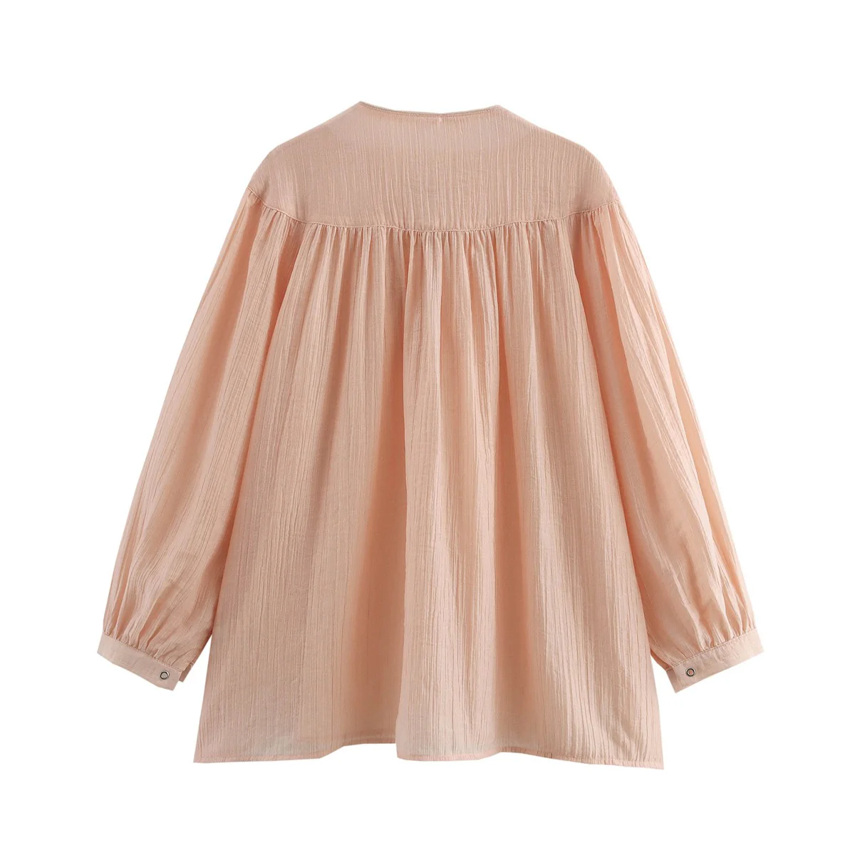 Elara Lace-Up Oversized Summer Top In Peach - Image 2