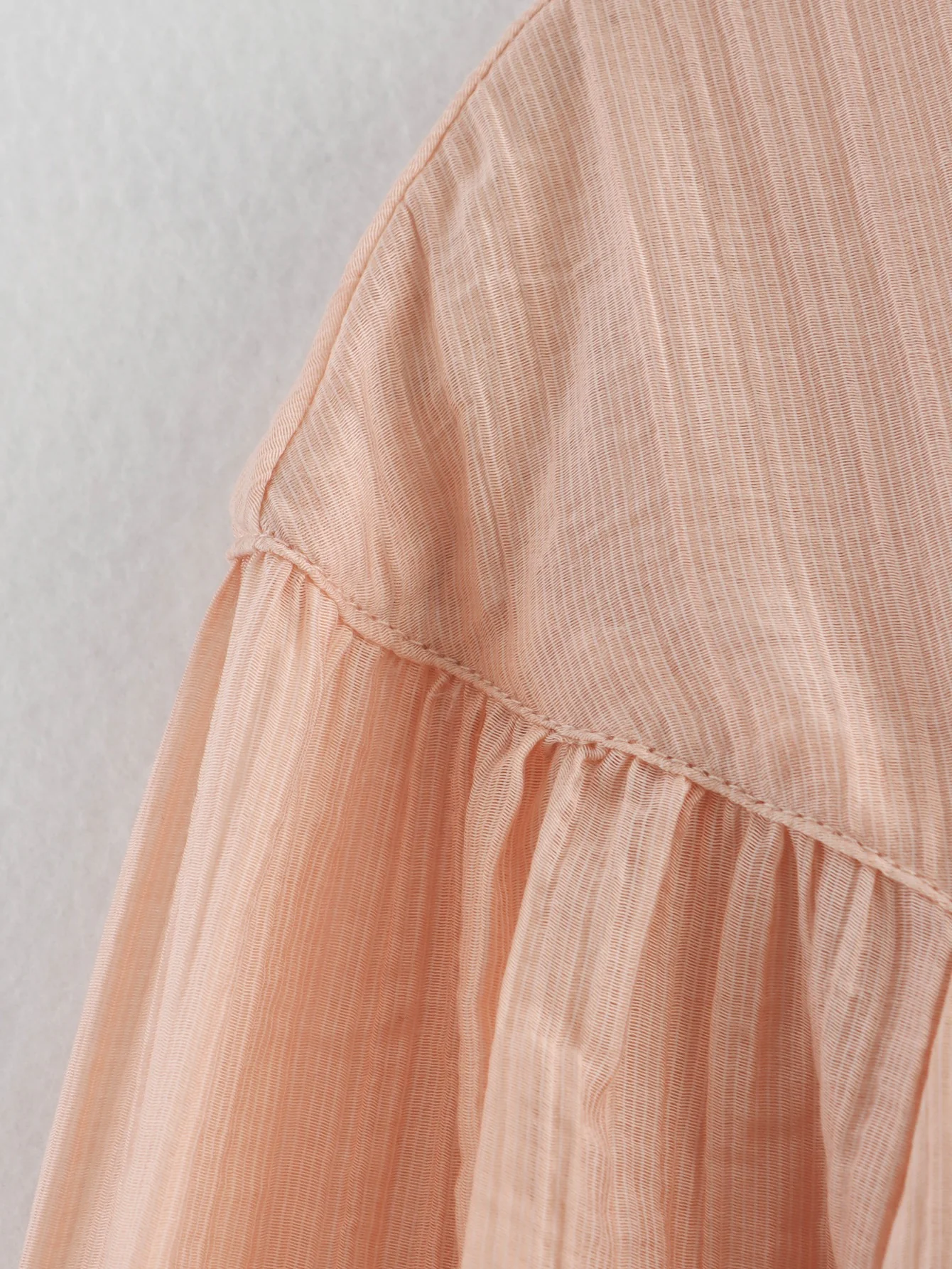 Elara Lace-Up Oversized Summer Top In Peach - Image 5