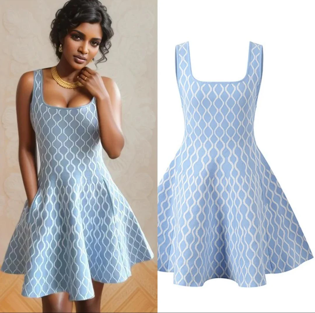 Elegant Luxe Short Knit Dress - Image 9