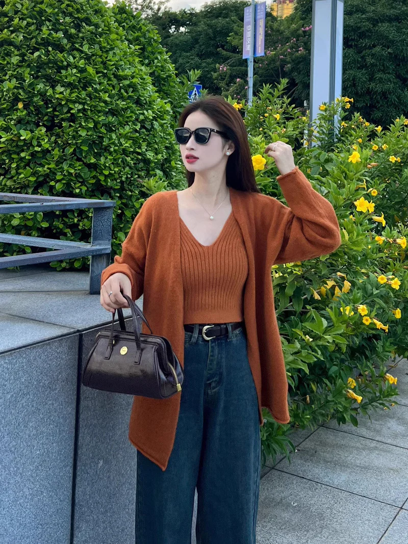 Elena Statement Woolen Tops with Cape Style Sweater - Image 2