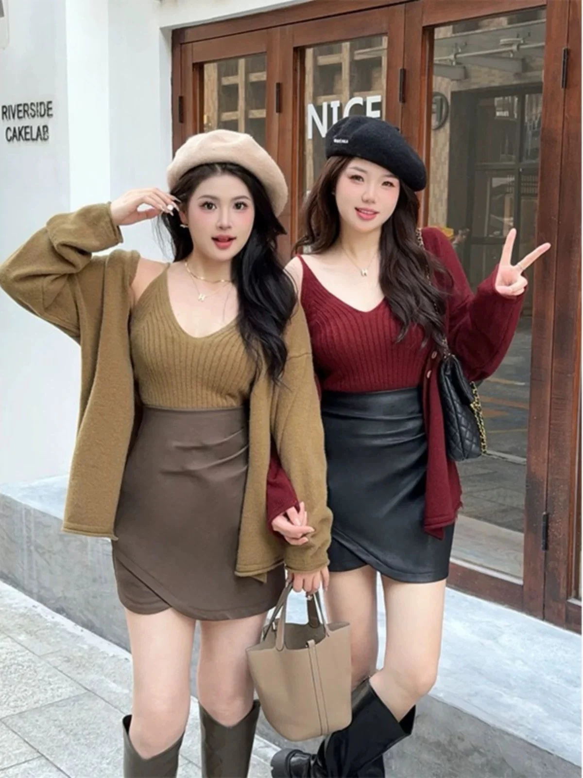 Elena Statement Woolen Tops with Cape Style Sweater - Image 3